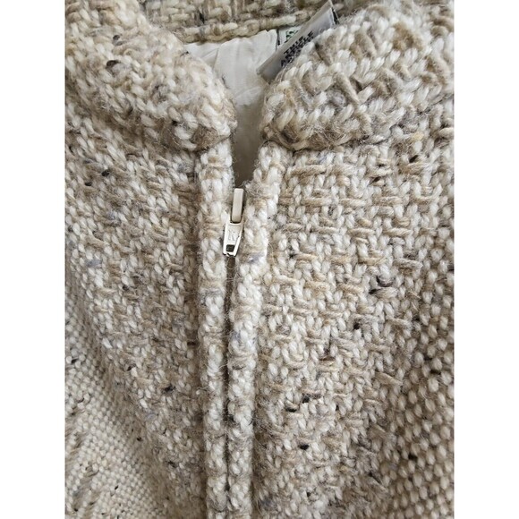 Branigan Weavers Irish Winter Heavy Wool Cape Coat Cable Knit Scarf Poncho Med - Picture 5 of 13